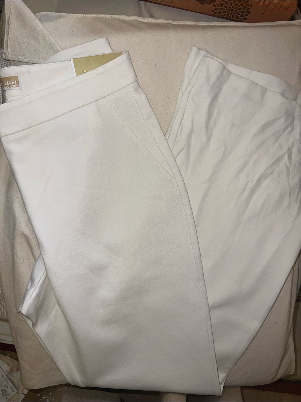Michael Kors White Straight-Leg Women's Pants